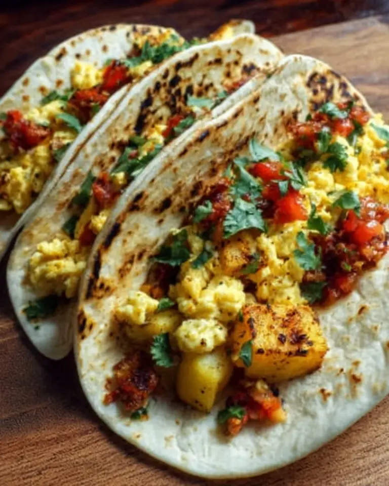 Delicious Potato Egg Cheese Taco with toppings for a flavorful breakfast.