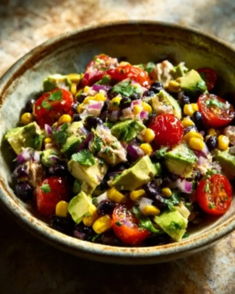 Delicious Southwestern Chicken Salad served in a bowl with fresh ingredients