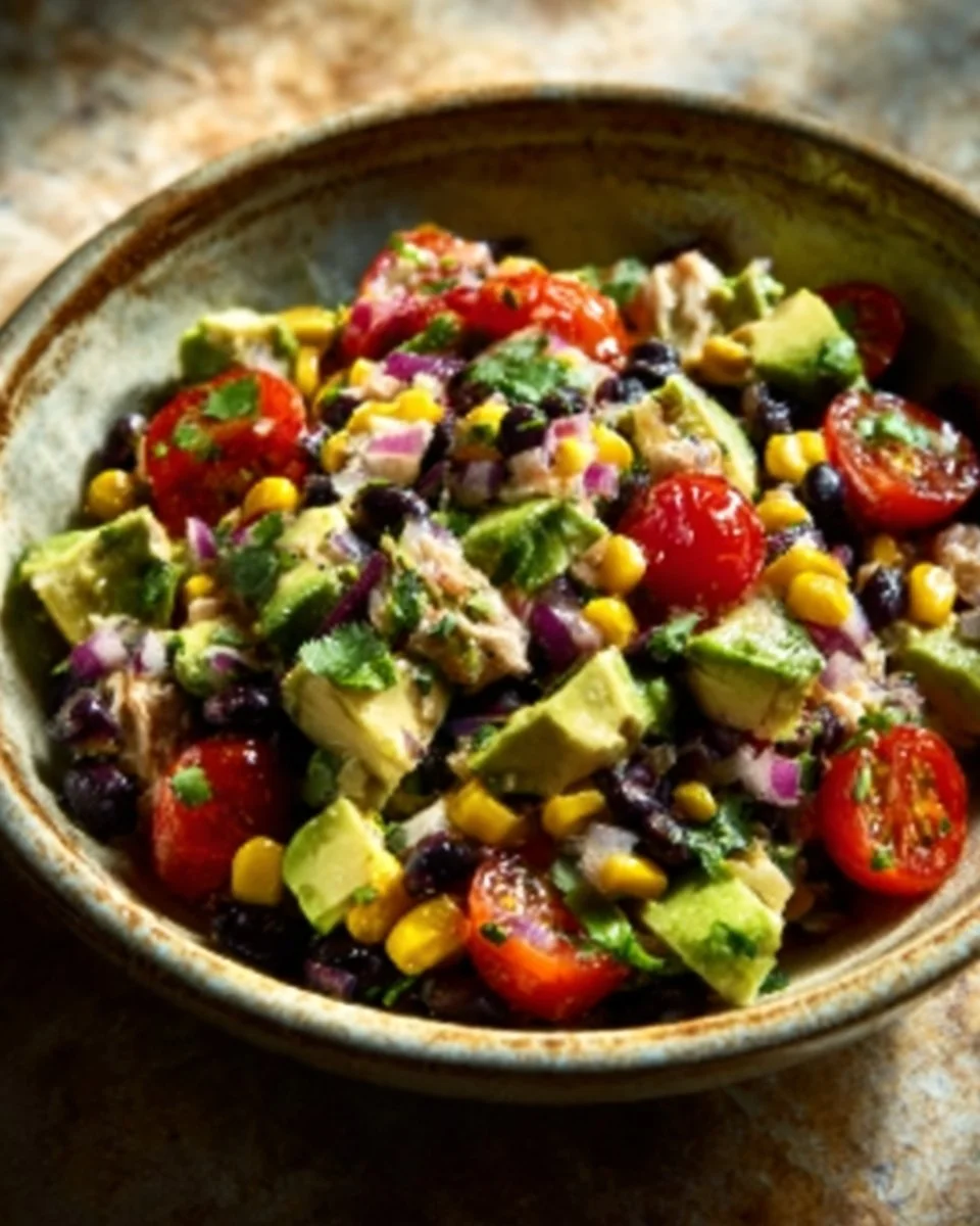 Delicious Southwestern Chicken Salad served in a bowl with fresh ingredients