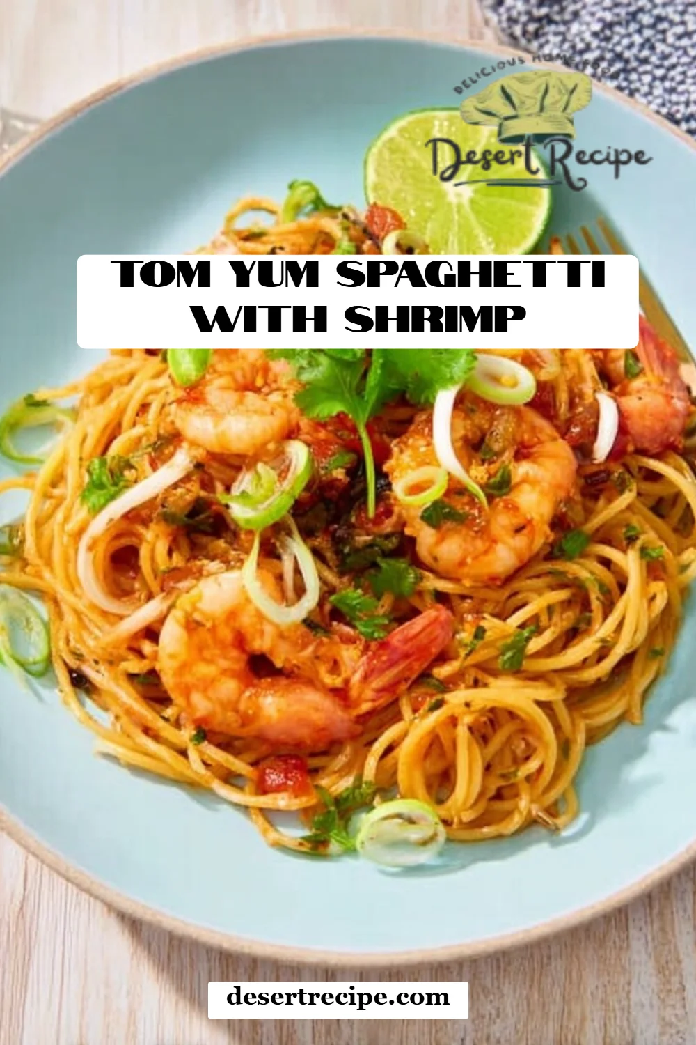 Tom Yum Spaghetti with Shrimp