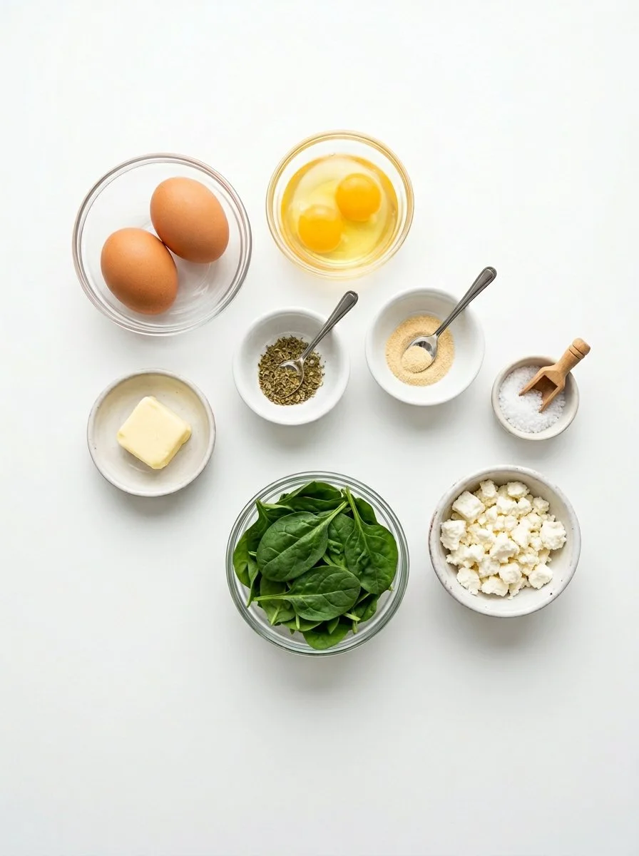 15 Minute Spinach and Feta Omelet