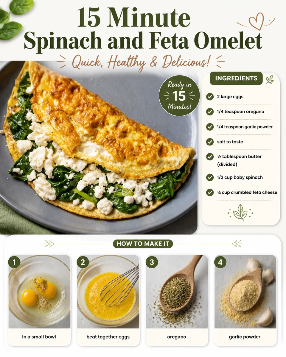15 Minute Spinach and Feta Omelet