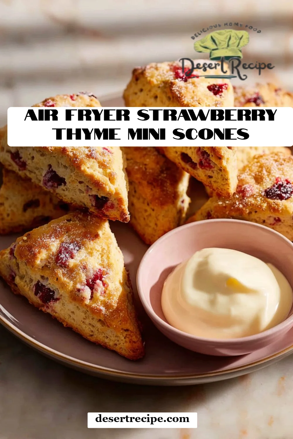 Air Fryer Strawberry Thyme Mini Scones