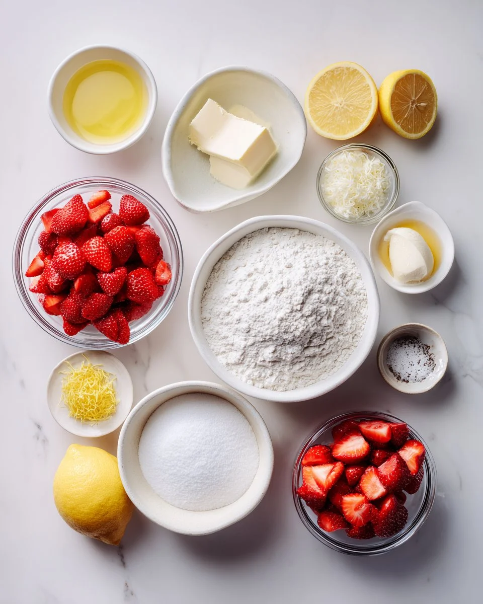 Bakery Style Strawberry Scones with Lemon Glaze