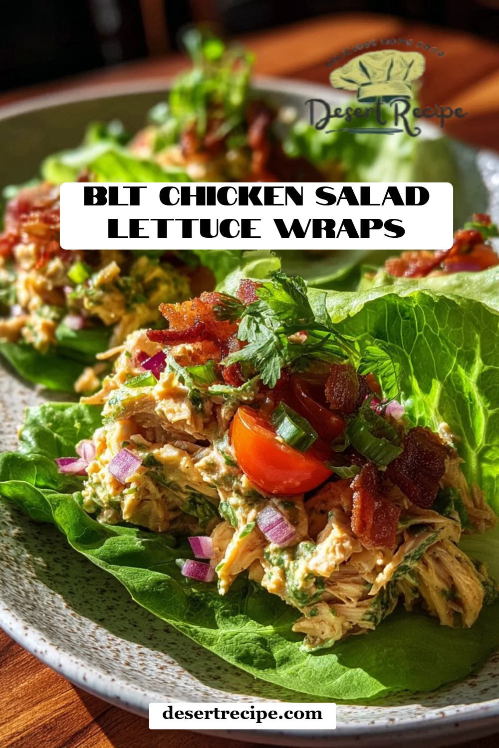 BLT Chicken Salad Lettuce Wraps