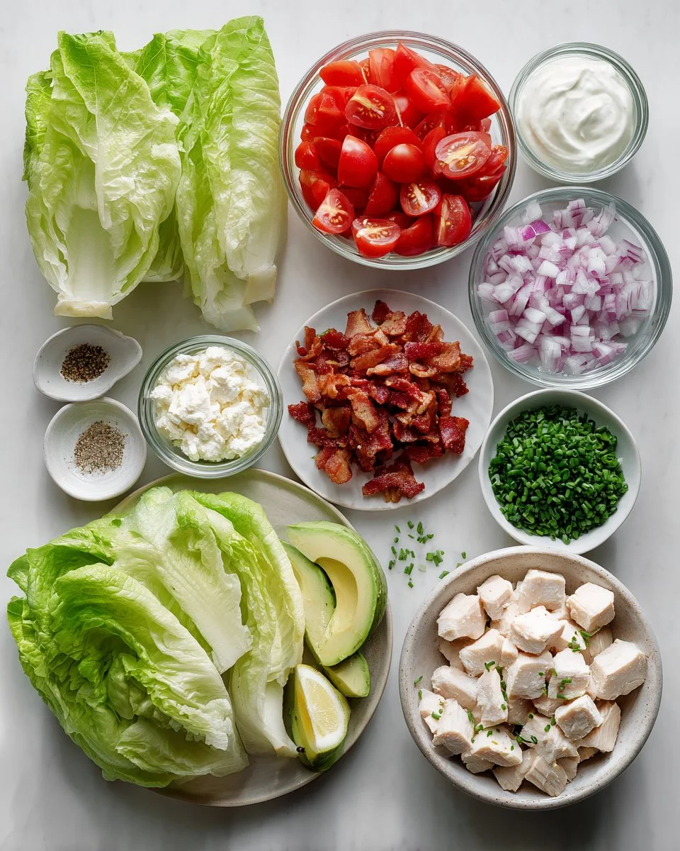 Fresh Light BLT Chicken Salad Lettuce Wraps