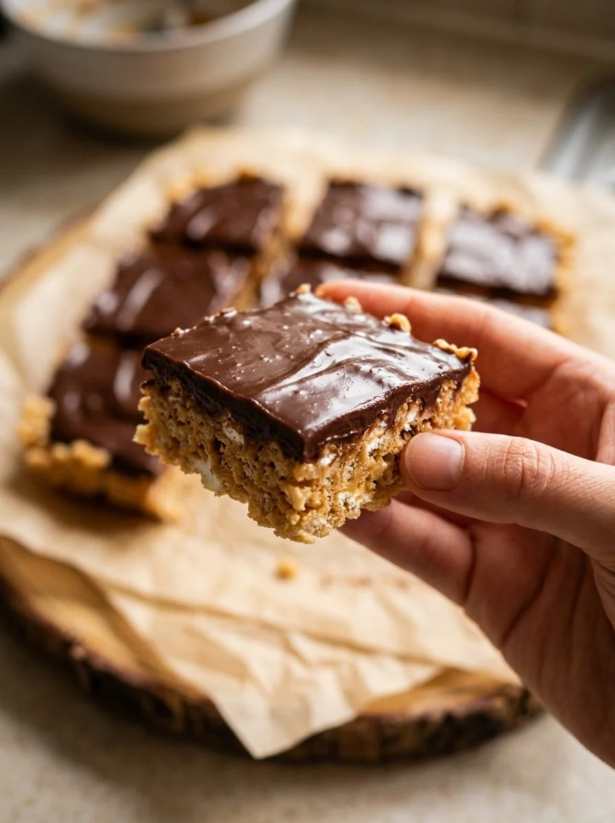 Paleo and gluten-free cereal protein bars stacked on a wooden table