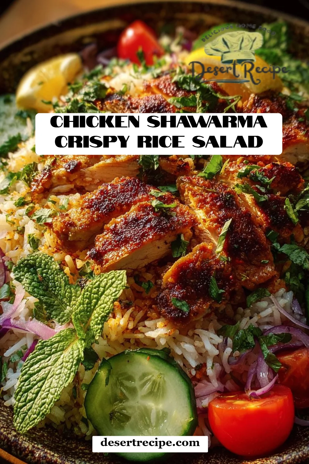 Chicken Shawarma Crispy Rice Salad