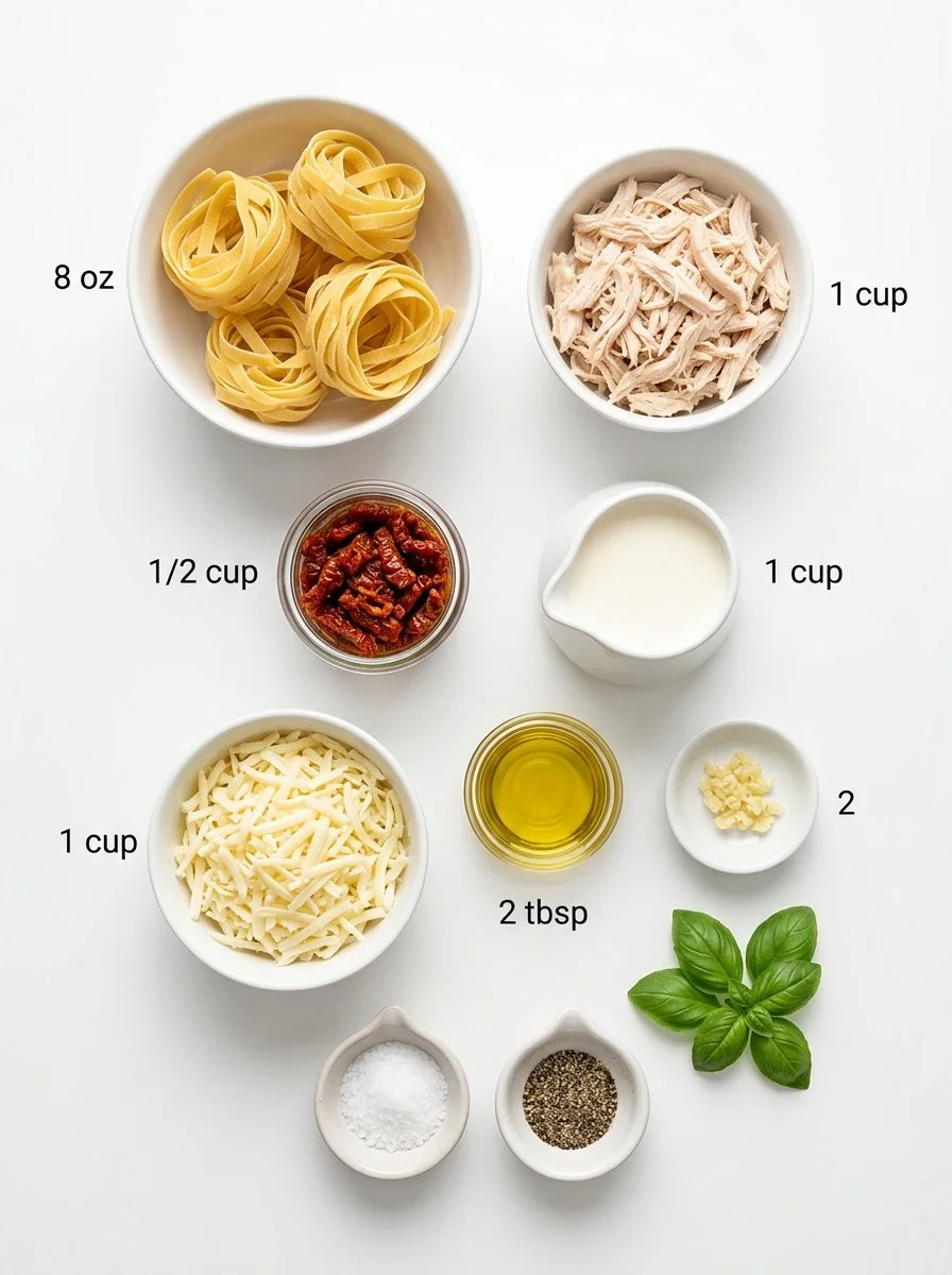 Chicken Sun-Dried Tomato Pasta with Mozzarella Sauce