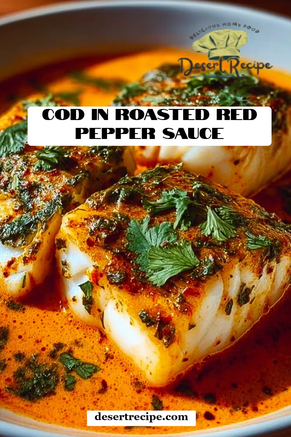 Cod in Roasted Red Pepper Sauce