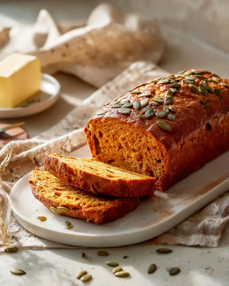 Delicious homemade Copycat Starbucks Pumpkin Bread served on a platter.