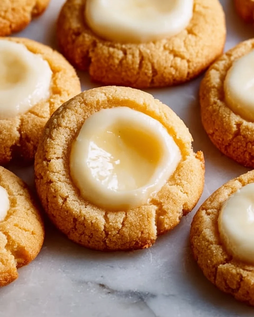 Delicious cream cheese thumbprint cookies topped with vibrant fruit jam.