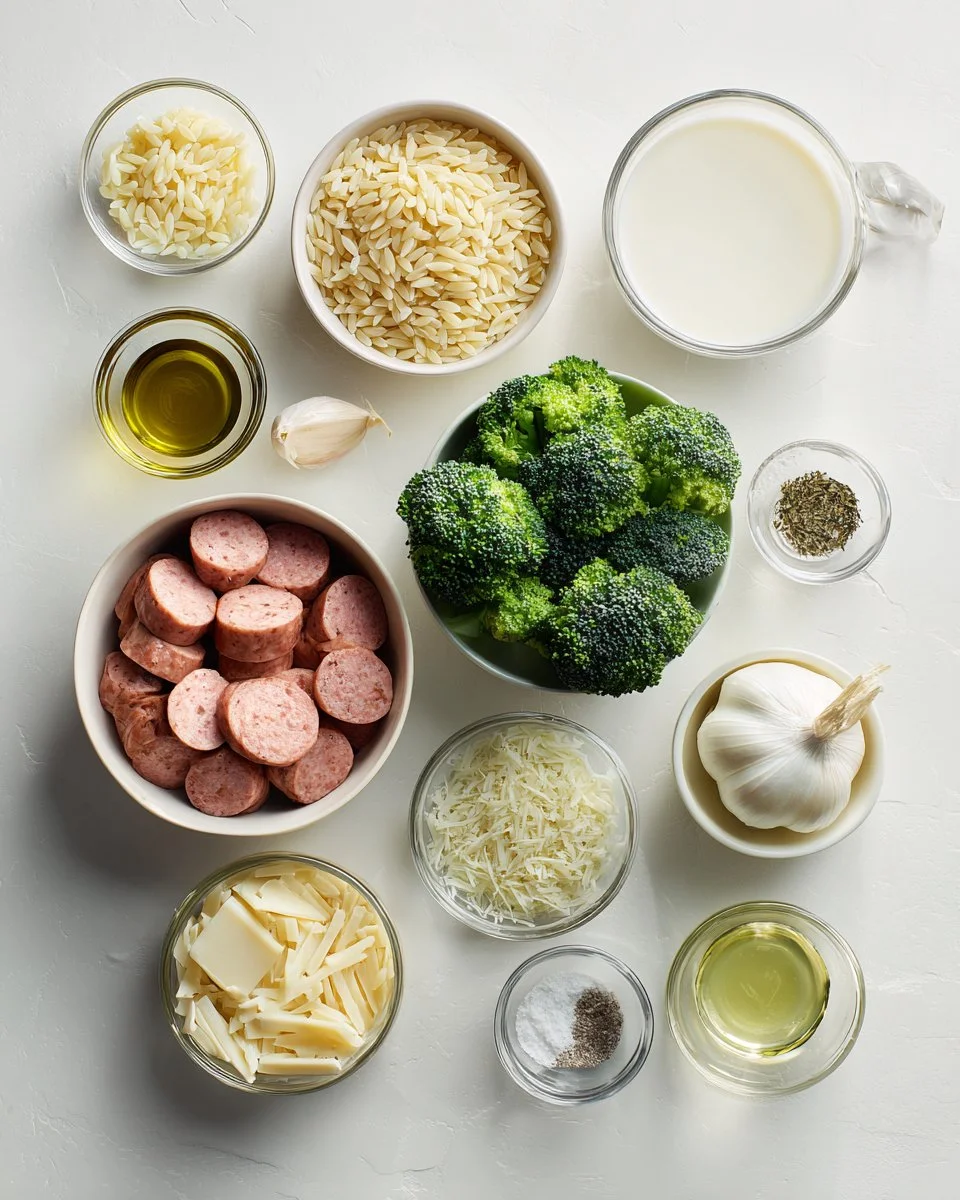 Creamy One-Pot Chicken Sausage & Broccoli Orzo