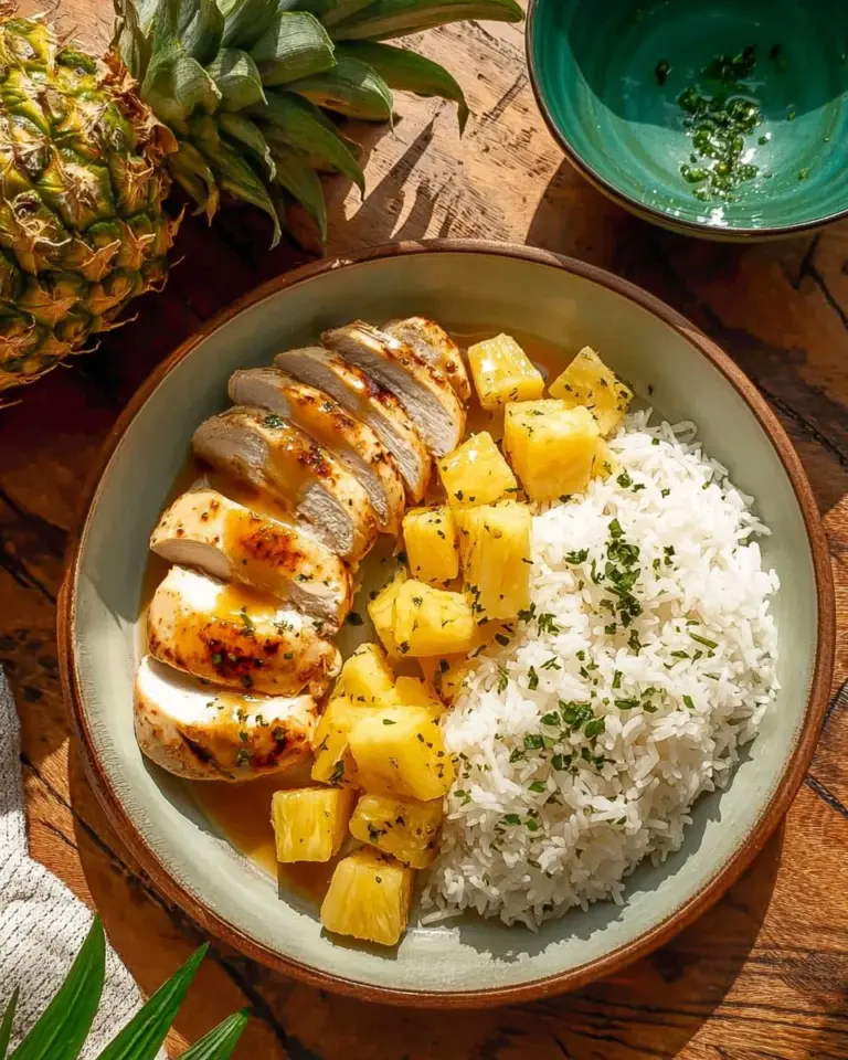 Crockpot Pineapple Chicken with pineapple chunks and tender chicken