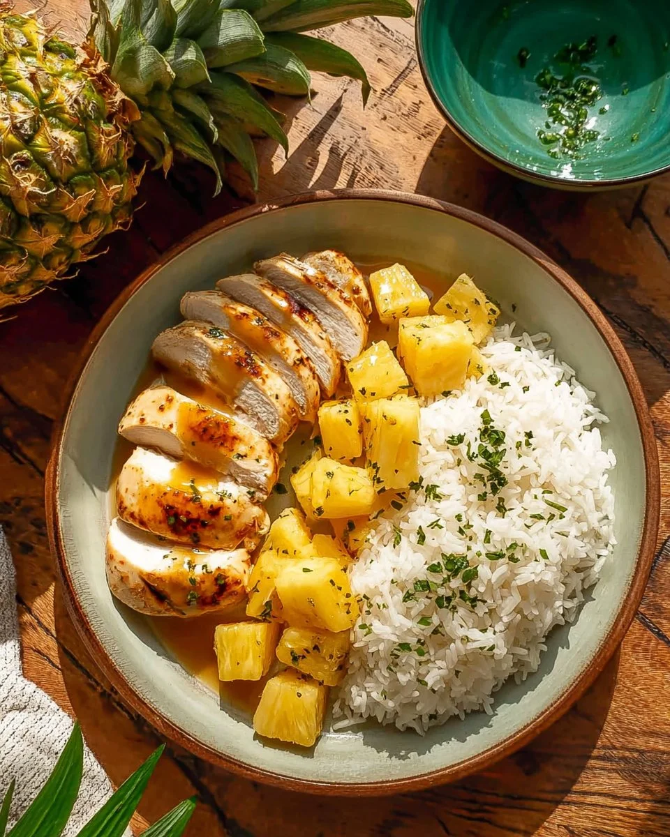 Crockpot Pineapple Chicken with pineapple chunks and tender chicken