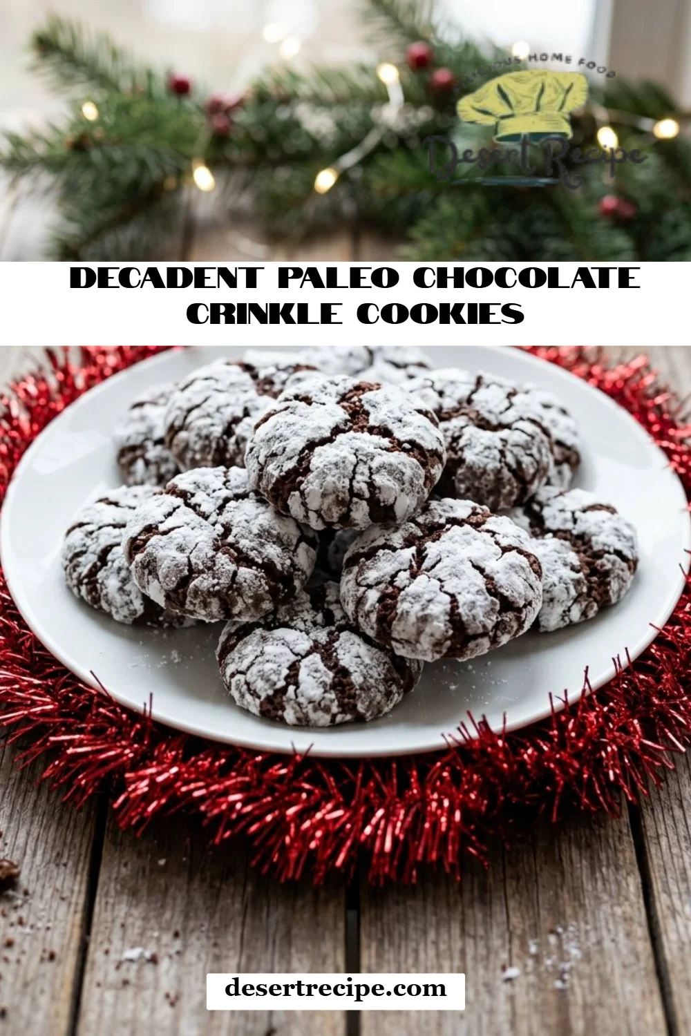 Decadent Paleo Chocolate Crinkle Cookies