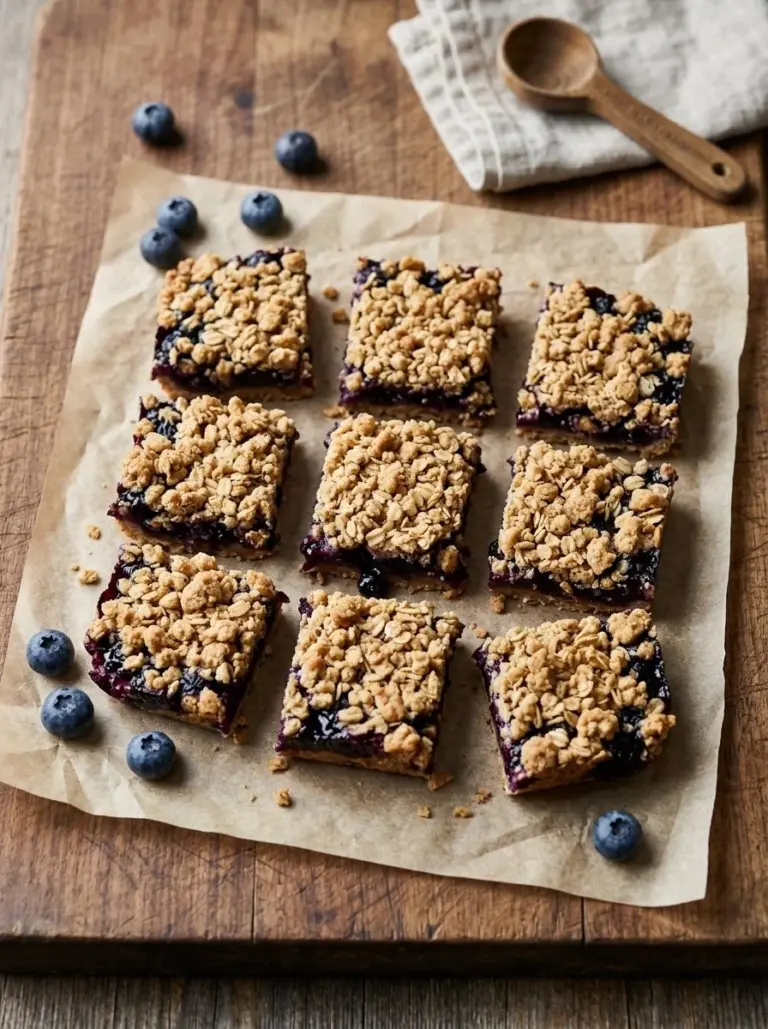 Healthy Paleo Blueberry Crumb Bars without oats