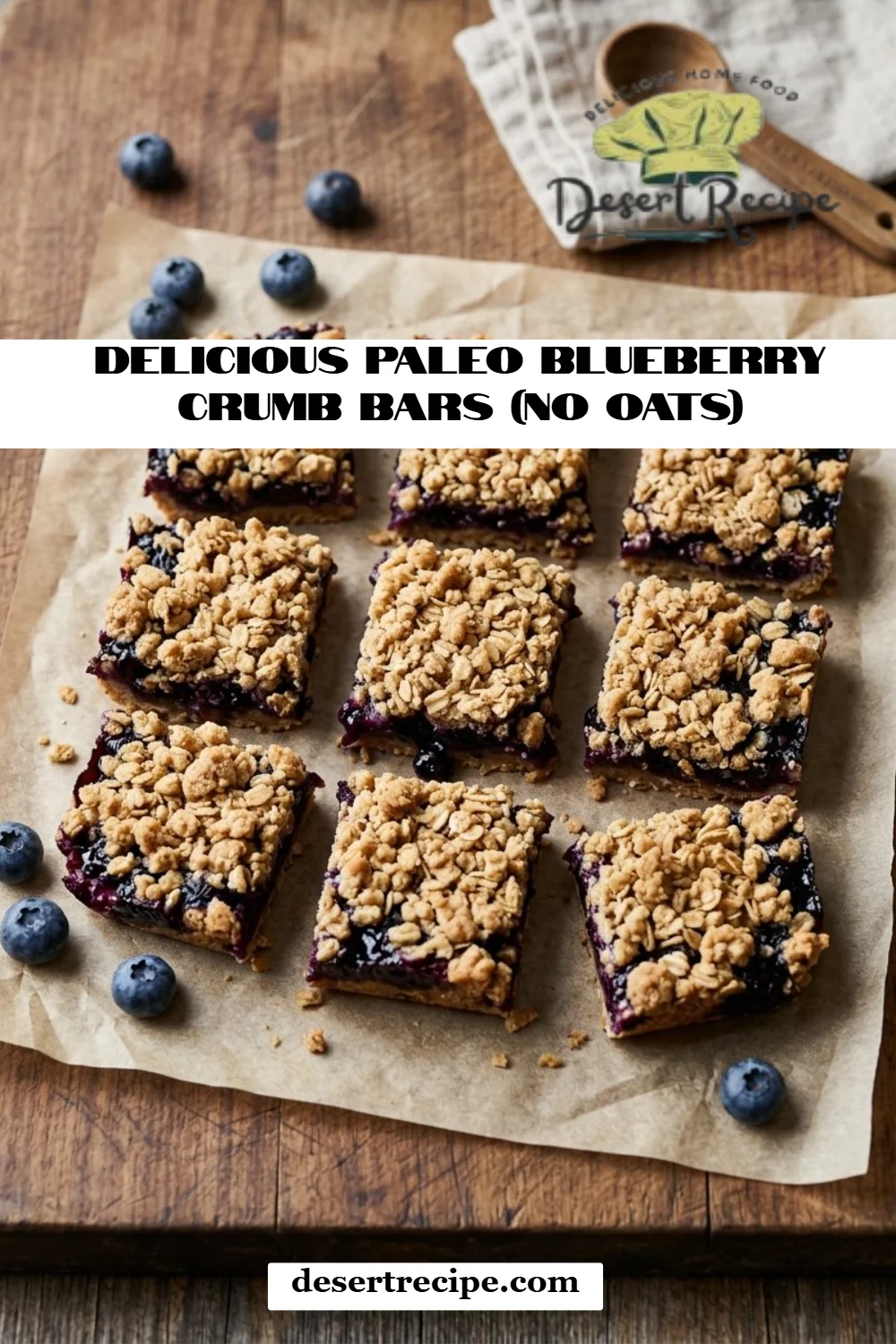 Delicious Paleo Blueberry Crumb Bars (No Oats)