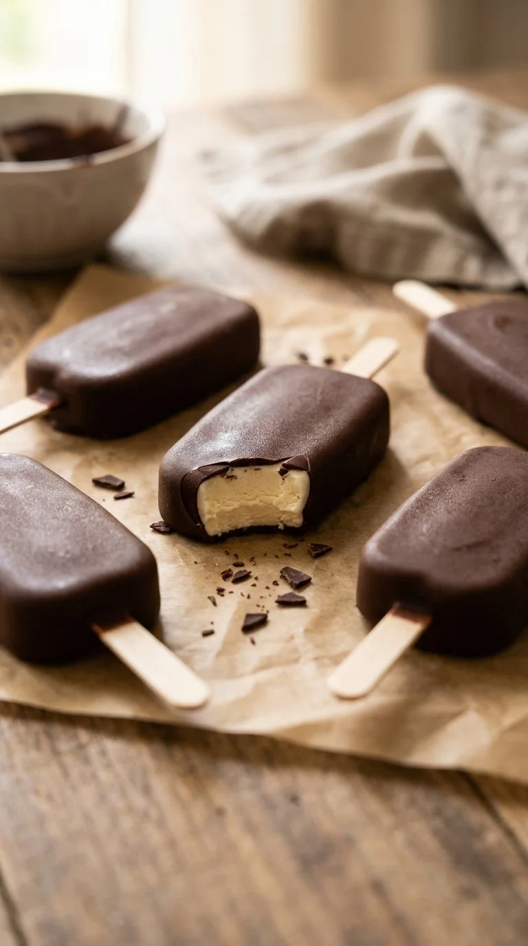 Delicious Paleo ice cream bars made with natural ingredients and no added sugars.