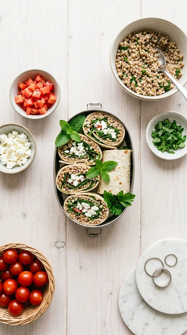 Delicious quinoa vegetable wraps filled with fresh ingredients for a healthy meal