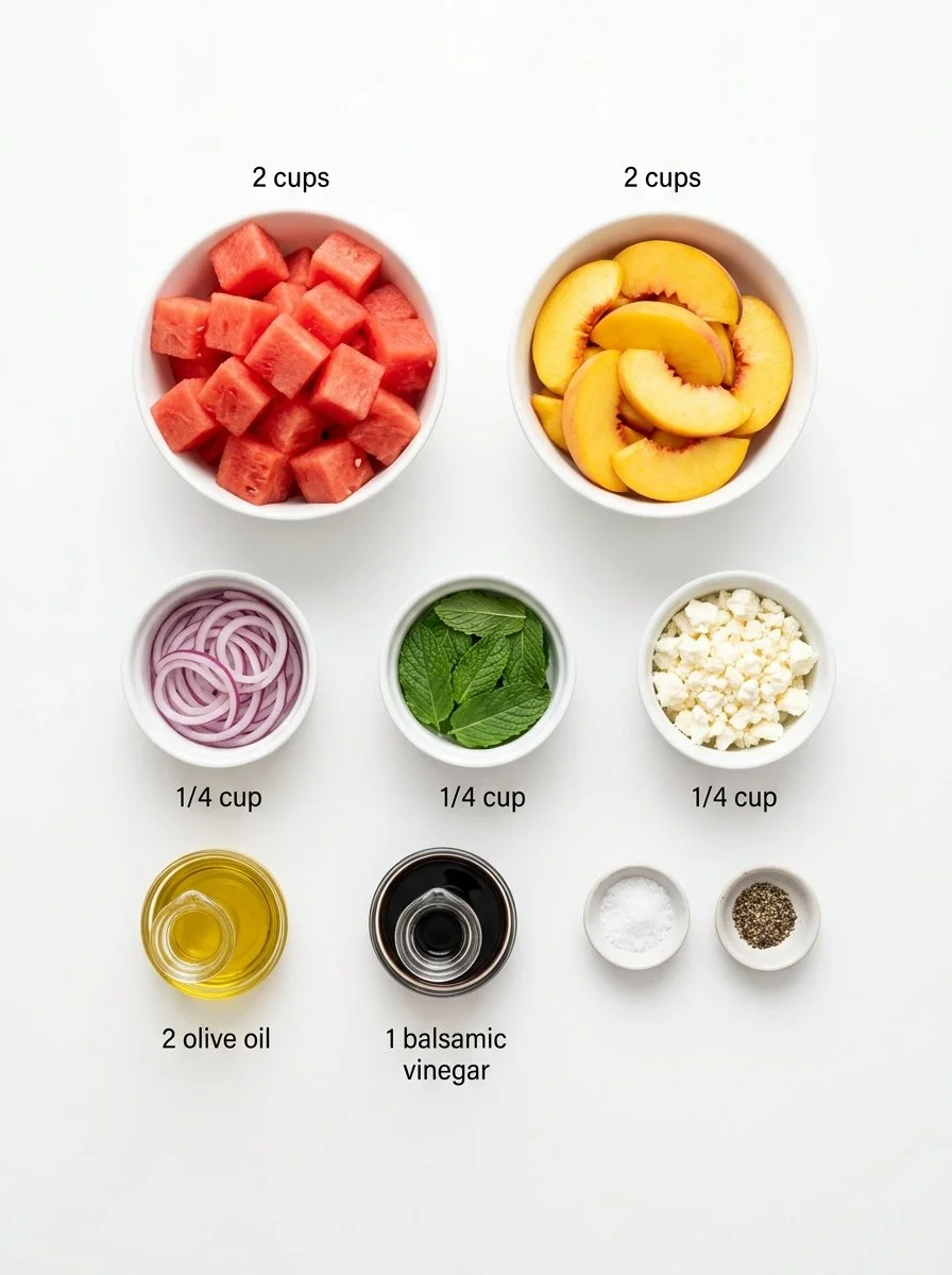 Easy Summer Peach Watermelon Salad