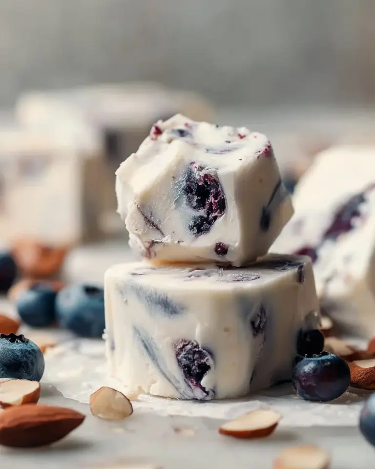 Frozen blueberry yogurt bites for a healthy snack