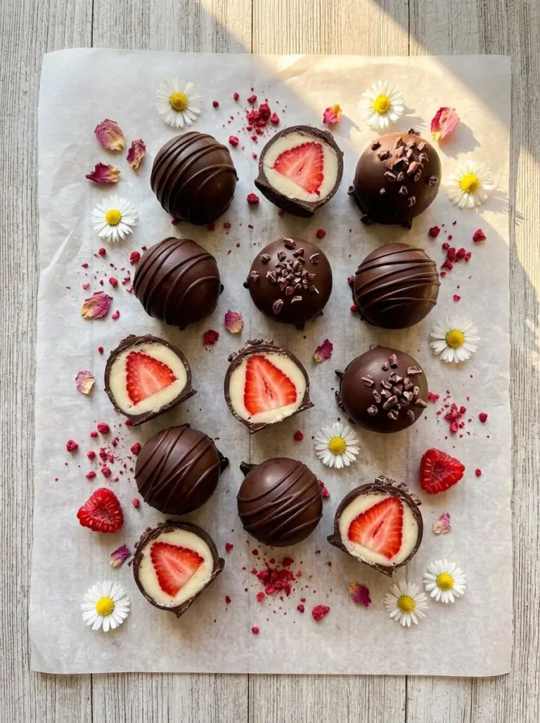 Frozen chocolate covered raspberries on a white plate