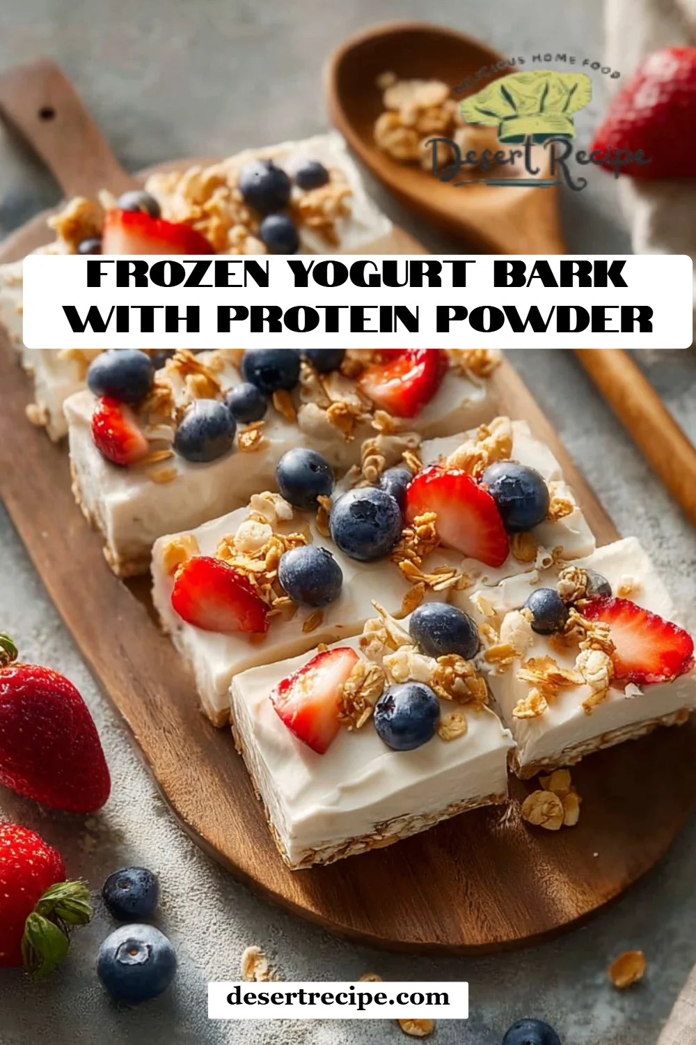 Frozen Yogurt Bark with Protein Powder