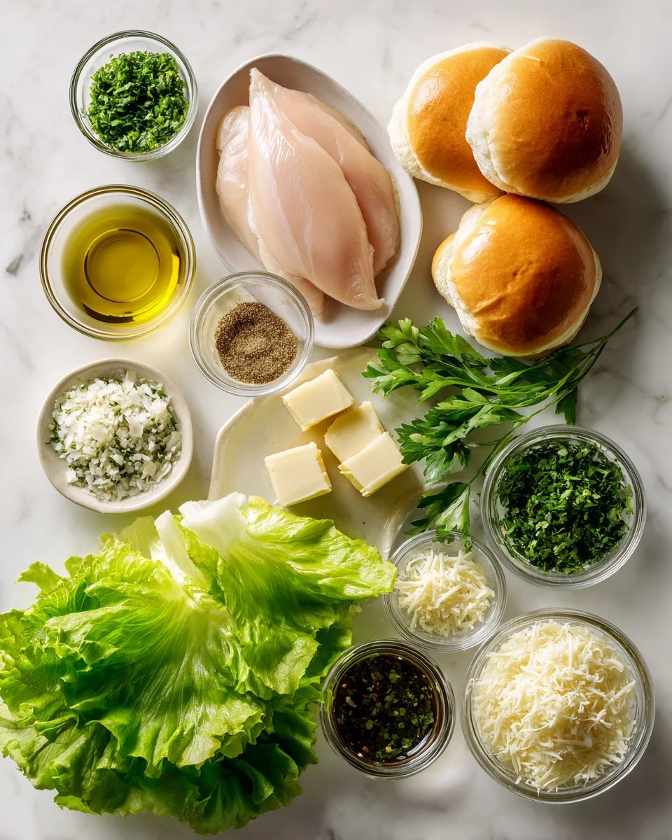 Garlic Butter Chicken Caesar Sandwiches