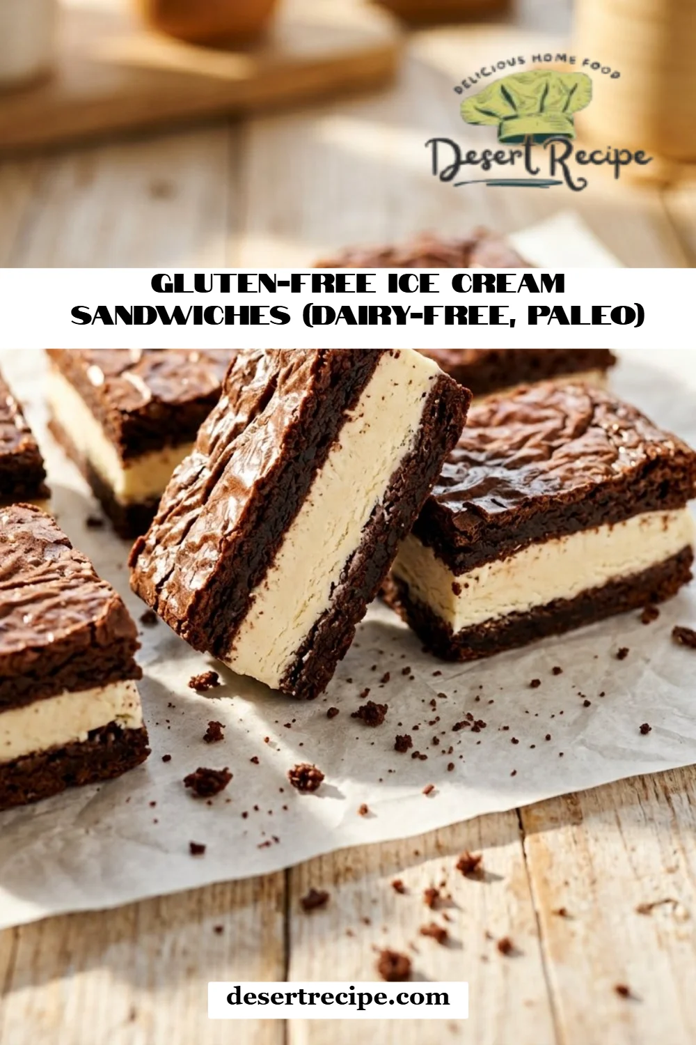 Gluten-Free Ice Cream Sandwiches (Dairy-Free, Paleo)