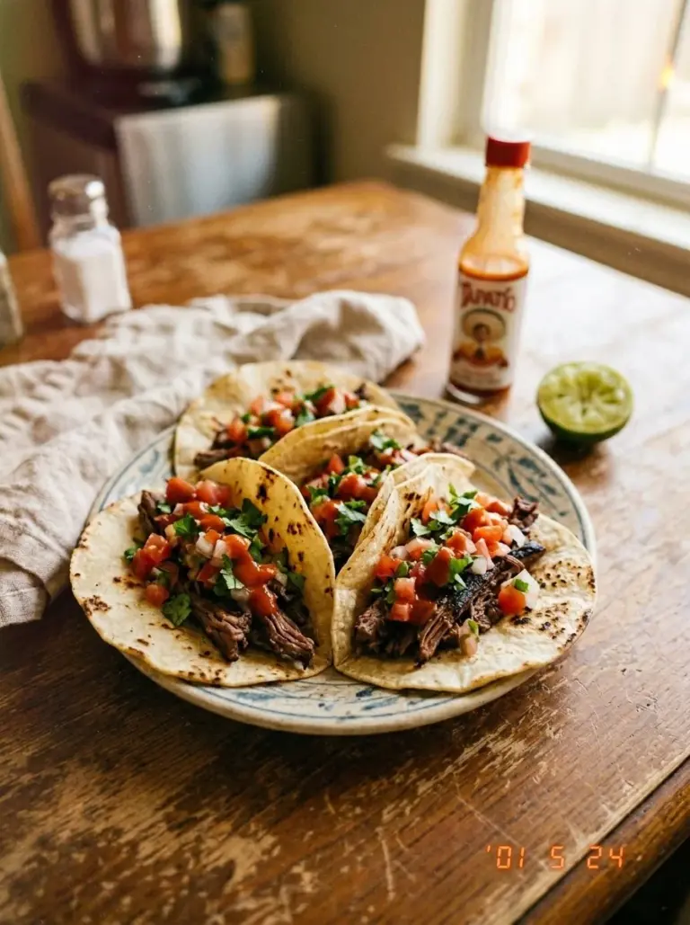 Delicious grilled beef tacos served in warm tortillas with fresh toppings