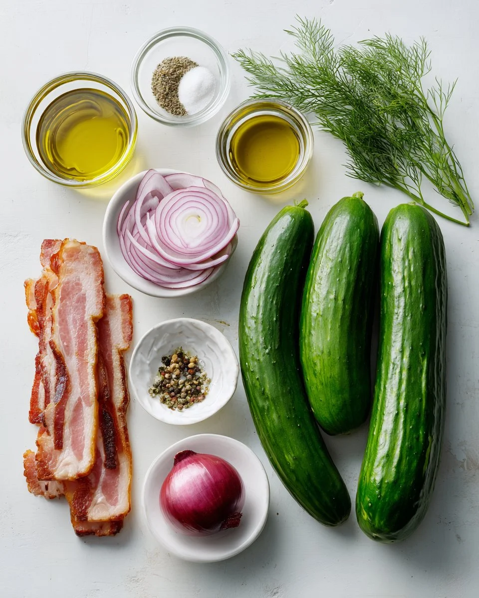 Healthy Cucumber Salad with Bacon