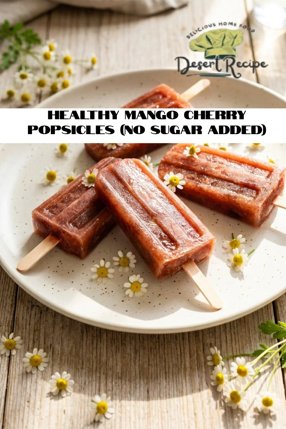 Healthy Mango Cherry Popsicles (No Sugar Added)