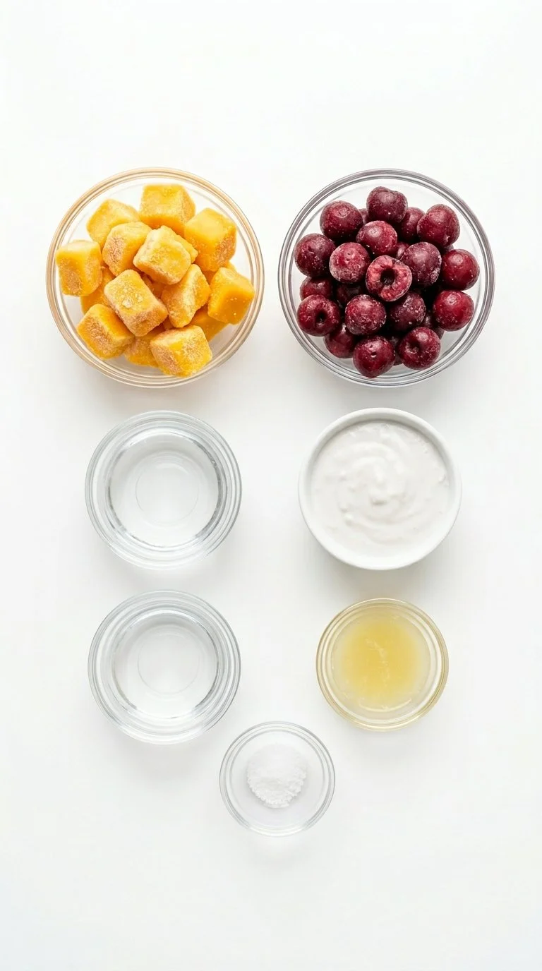 Healthy Mango Cherry Popsicles (No Sugar Added)