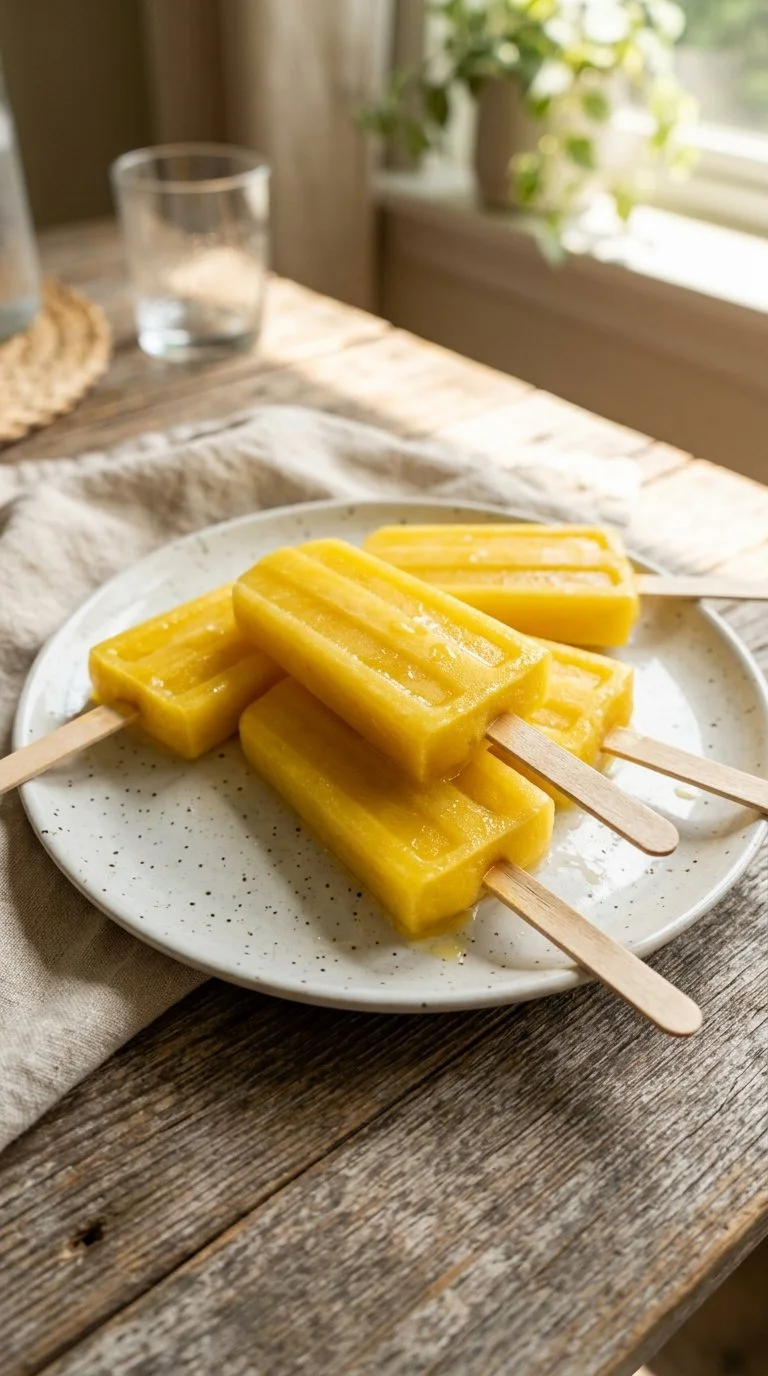 Delicious healthy mango popsicles made with fresh mangoes
