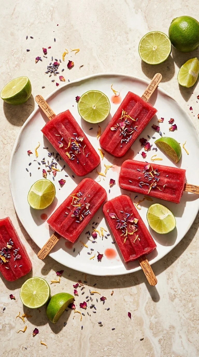 Healthy strawberry popsicles made with yogurt for a refreshing dessert