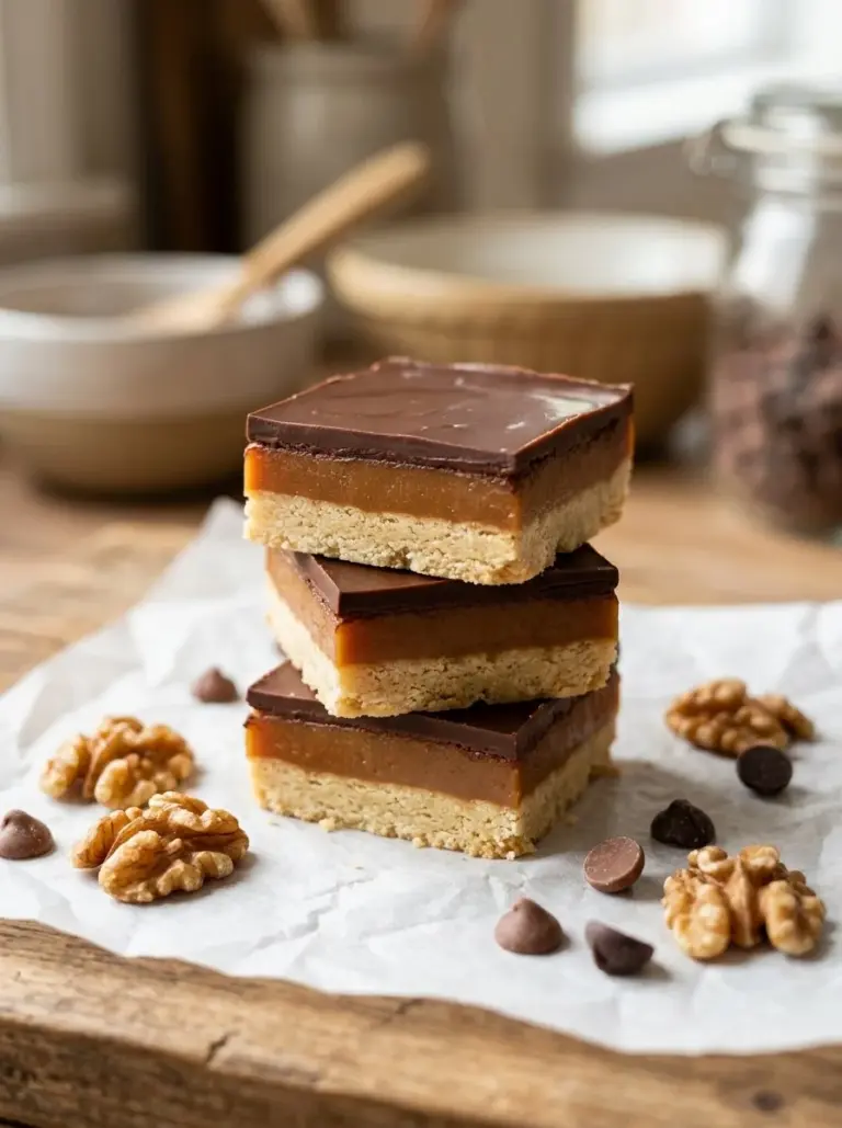Healthy no-bake walnut date bars made from natural ingredients.