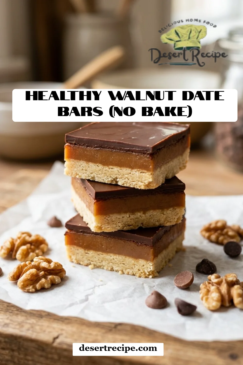 Healthy Walnut Date Bars (No Bake)
