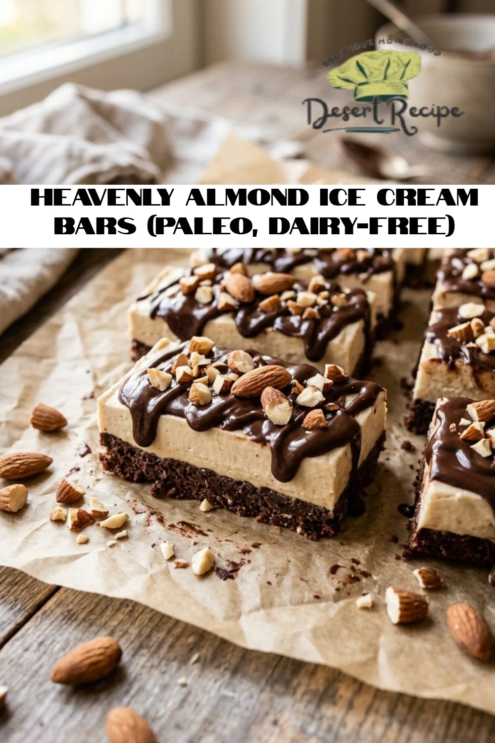 Heavenly Almond Ice Cream Bars (Paleo, Dairy-Free)