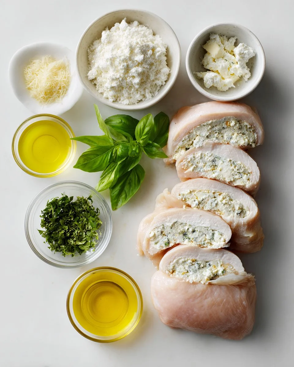 Herbed Ricotta Stuffed Chicken Rolls