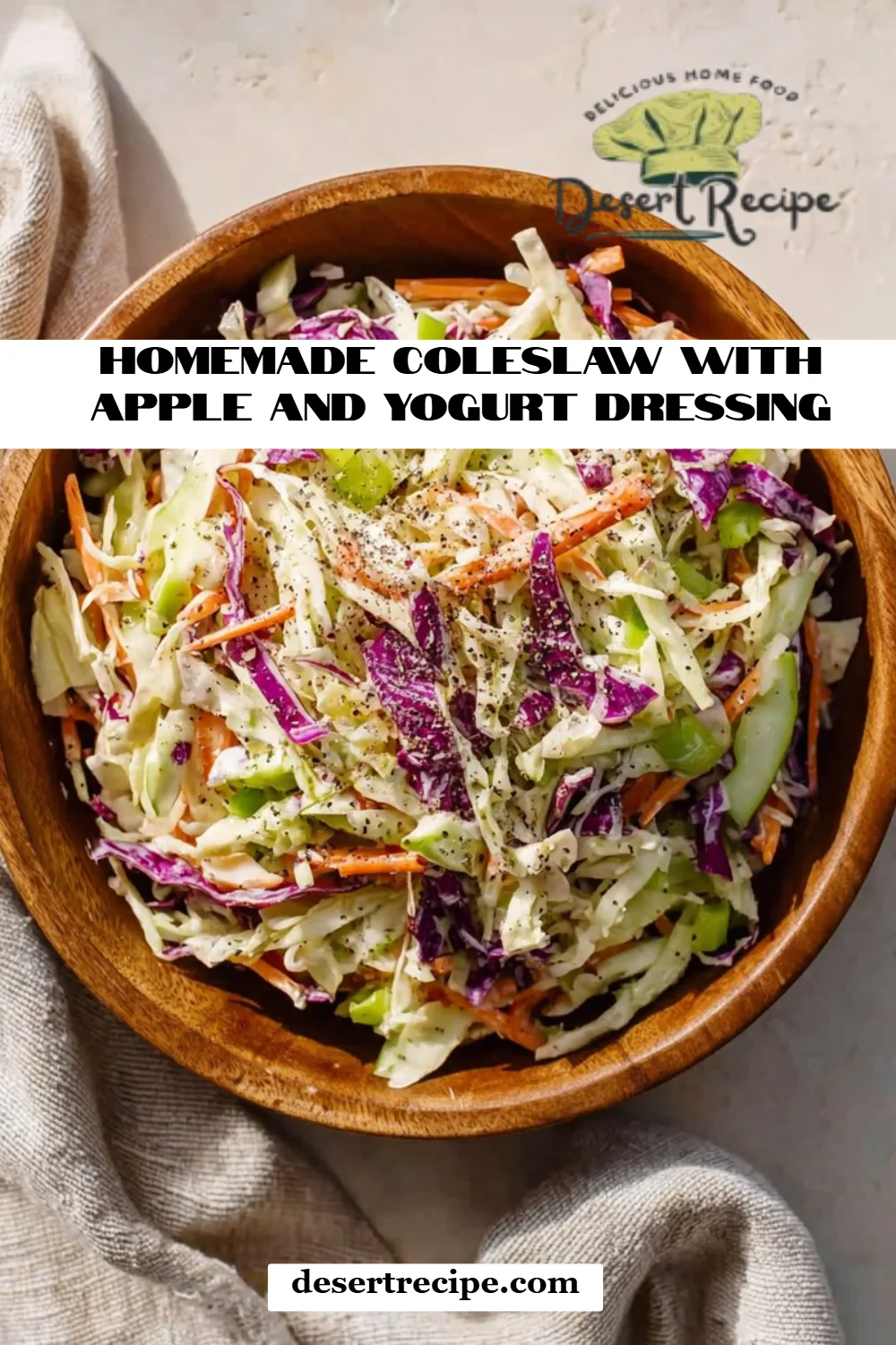 Homemade Coleslaw with Apple and Yogurt Dressing