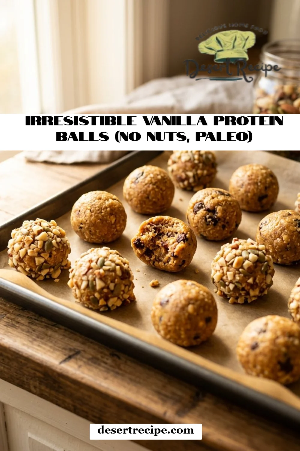 Irresistible Vanilla Protein Balls (No Nuts, Paleo)