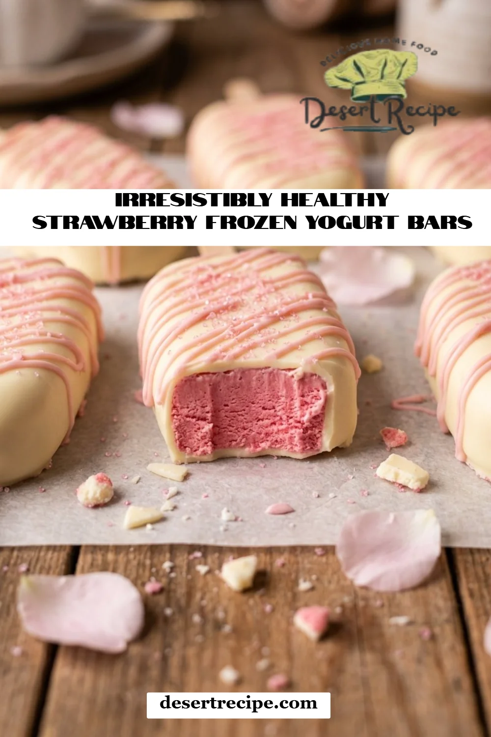 Irresistibly Healthy Strawberry Frozen Yogurt Bars