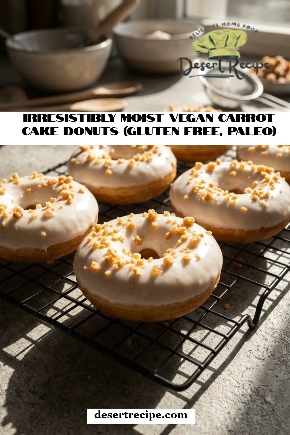 Irresistibly Moist Vegan Carrot Cake Donuts (Gluten Free, Paleo)