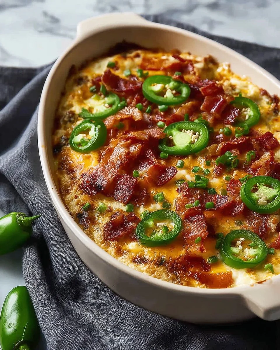 Delicious jalapeno popper chicken thighs topped with cheese and jalapenos