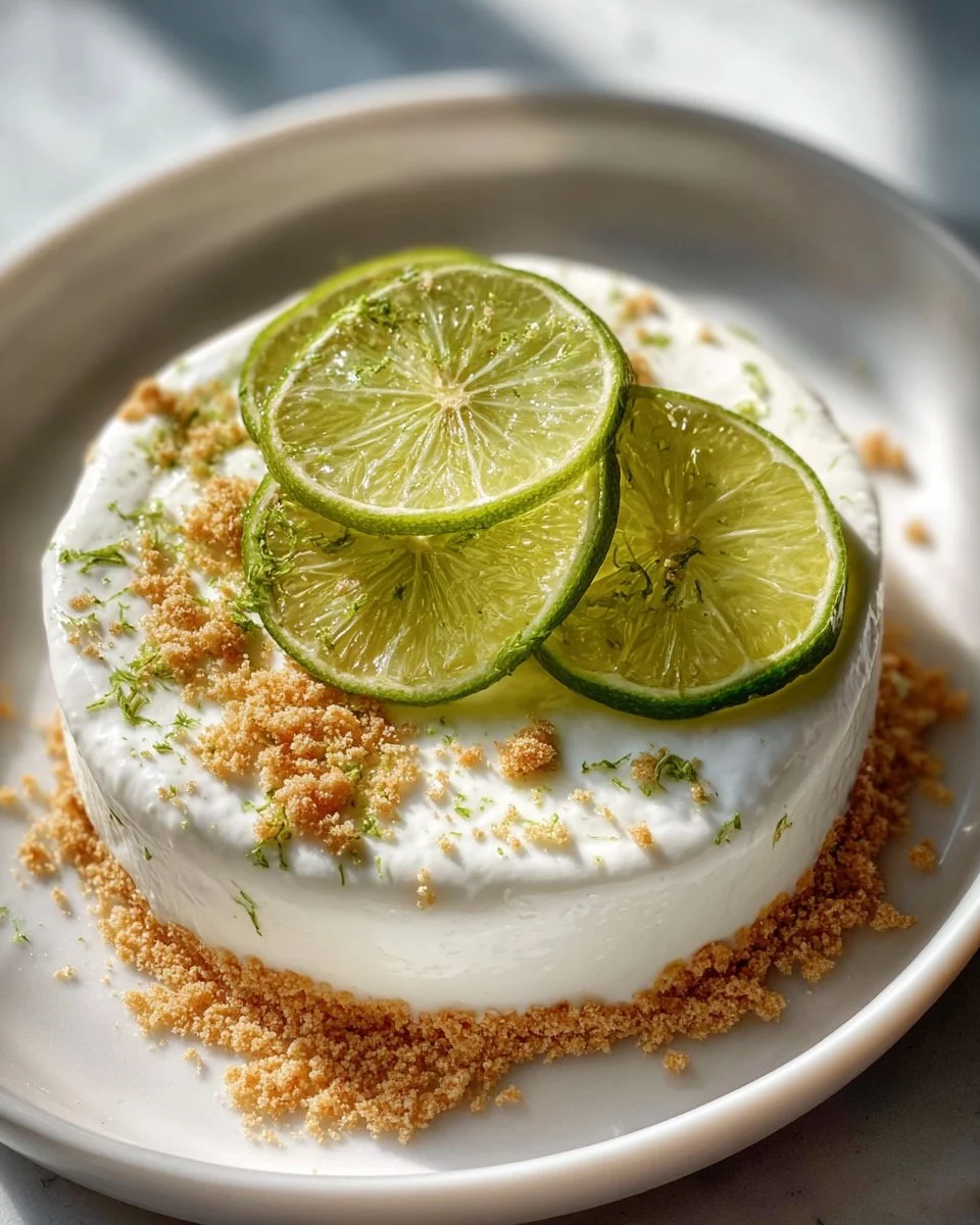 Delicious Key Lime Pie Dip served in a bowl with lime slices and graham cracker crumbs