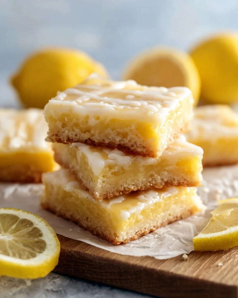 Lemon Brownies with Lemon Glaze