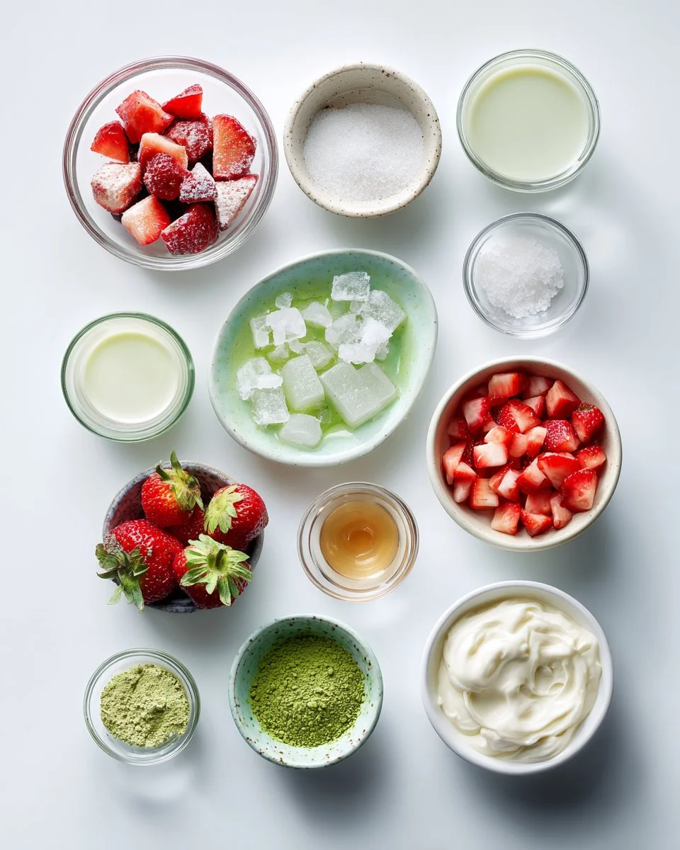 Matcha Latte with Strawberry Cold Foam