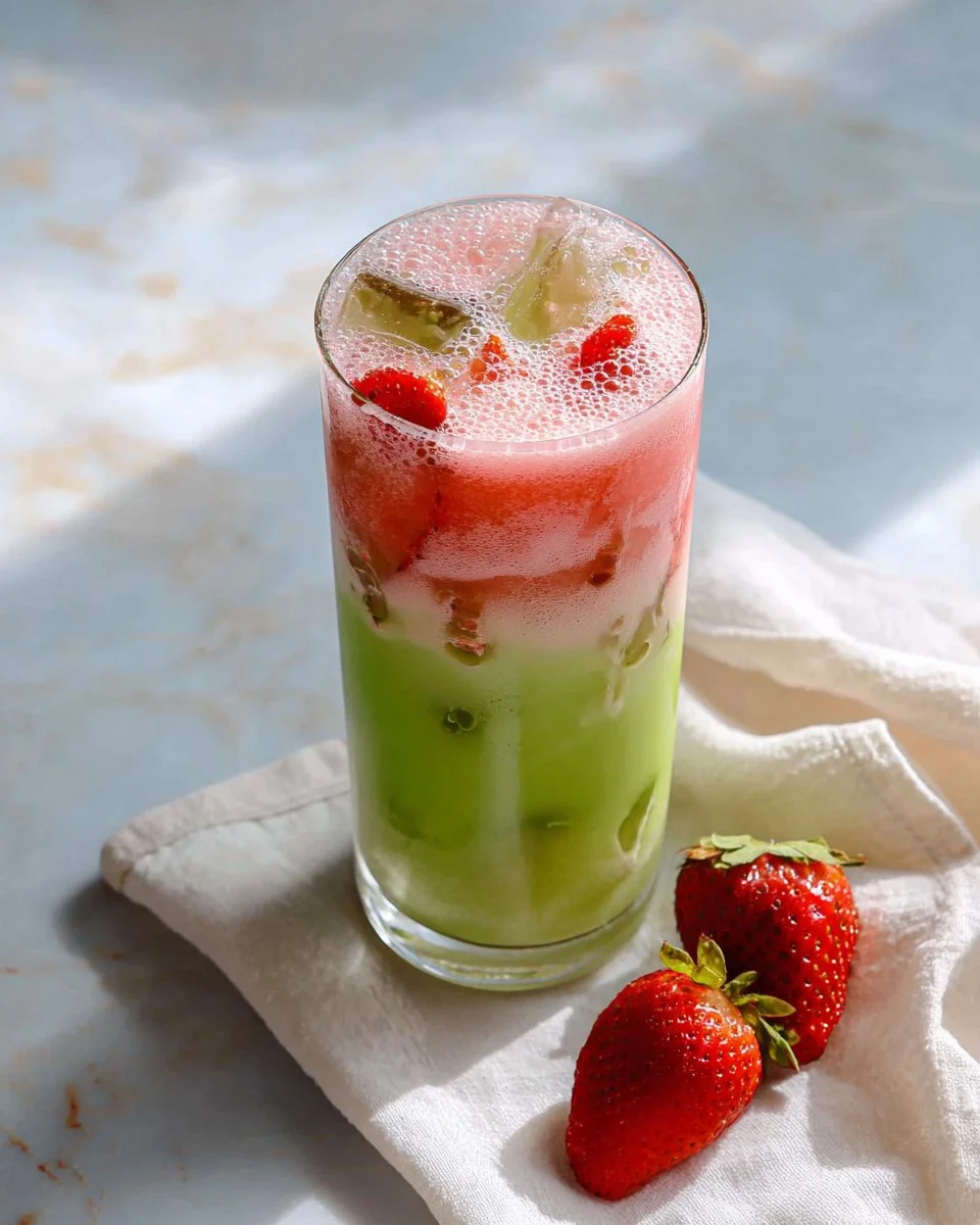 Matcha Latte with Strawberry Cold Foam