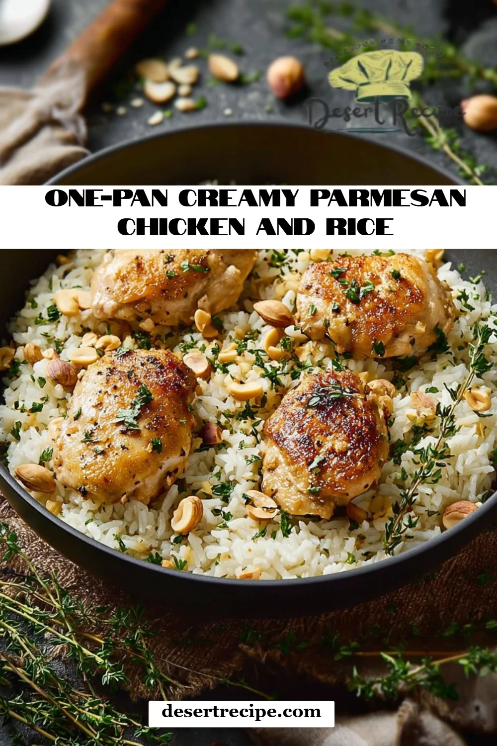 One-Pan Creamy Parmesan Chicken and Rice